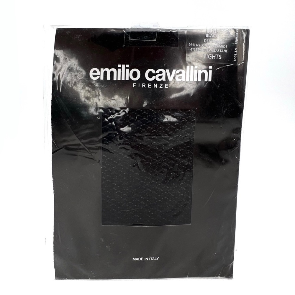 Emilio Cavallini Black Tights Size L/XL Textured Patterned Den 30/80 New NWT